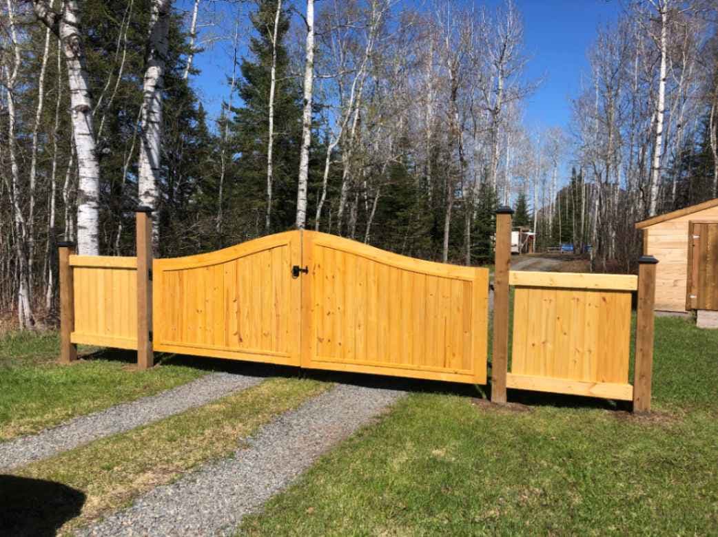 Wooden double gate front view